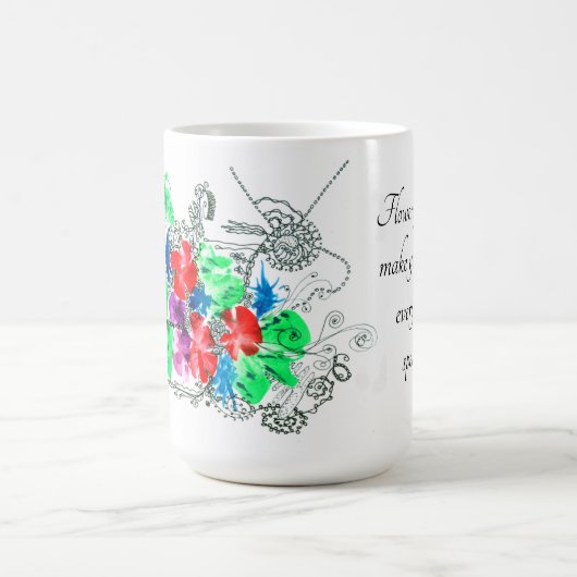 Mug Fleurs colorées d'art personnalisables (Centre)