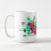 Mug Fleurs colorées d'art personnalisables (Gauche)