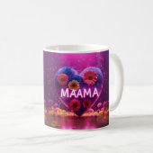 Mug Fleurs colorées de mamma (Devant droit)