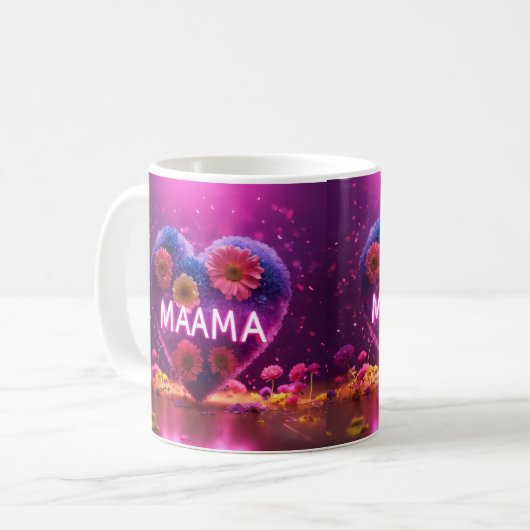 Mug Fleurs colorées de mamma (Devant gauche)
