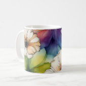 Mug Fleurs colorées en Aquarelle (Devant gauche)