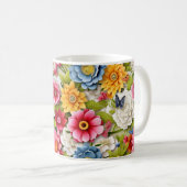 Mug Fleurs colorées et papillons (Devant droit)