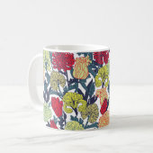 Mug Fleurs colorées : motif blanc transparent. (Devant gauche)
