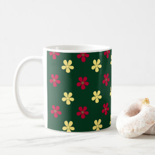 Mug Fleurs Colorées Motif Floral Mignon Vert