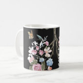 Mug Fleurs colorées, papillons, illustration des poumo (Devant gauche)