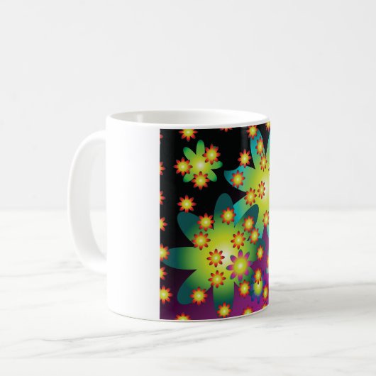 Mug Fleurs colorées rétro (Devant gauche)