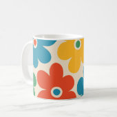 Mug Fleurs colorées rétro Motif (Devant gauche)