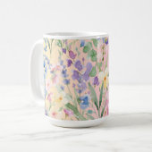 Mug Fleurs colorées rose jaune (Devant gauche)