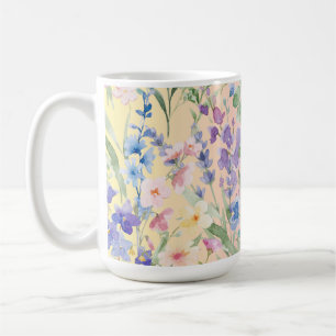 Mug Fleurs colorées rose jaune