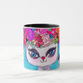 Mug Fleurs colorées Siamese Chat mignonne Illustration (Centre)