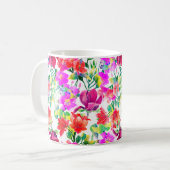 Mug Fleurs colorées tropicales élégantes (Devant gauche)