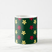 Mug Fleurs colorées Vert mignon Motif Floral (Centre)