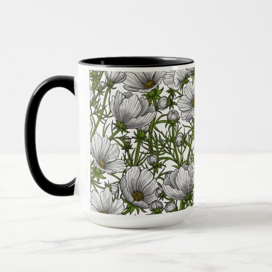 Mug Fleurs cosmos blanches (Gauche)