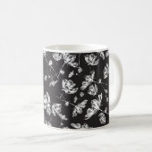 Mug Fleurs cosmos blanches : motif isolé. (Devant droit)