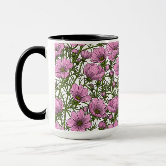 Mug Fleurs Cosmos roses (Gauche)