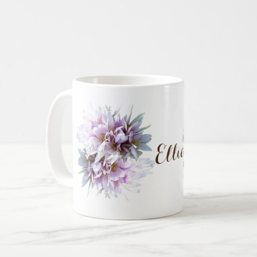Mug Fleurs Crocus roses Personnalisées (Devant gauche)