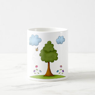 Mug Fleurs D'Abeilles Et Nuages