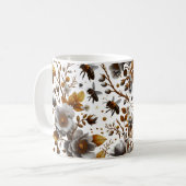 Mug fleurs d'abeilles miel et art motif feuille (Devant gauche)