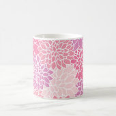 Mug Fleurs Dahlia Roses, Motif De Fleurs, Votre Nom (Centre)
