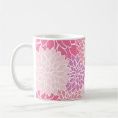 Mug Fleurs Dahlia Roses, Motif De Fleurs, Votre Nom (Gauche)