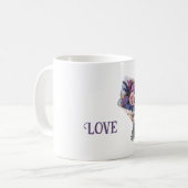 Mug Fleurs d'amour rose pourpre (Devant gauche)