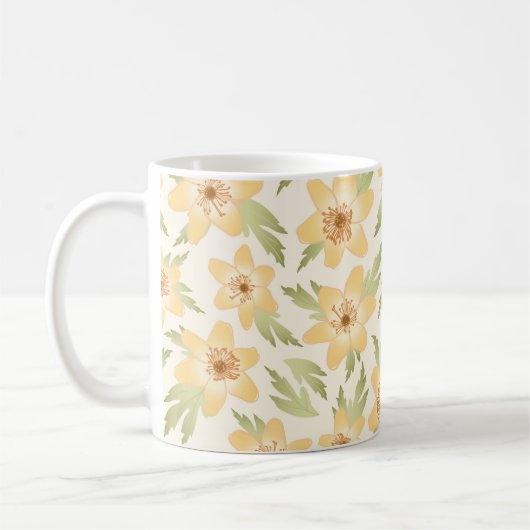 Mug Fleurs d'anémones Orange Sauvages - motif sans sou (Gauche)