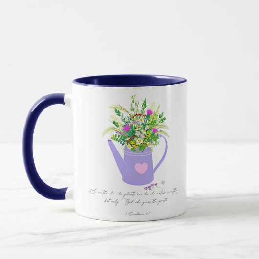 Mug Fleurs dans l'eau peut Dieu donne la croissance (Gauche)