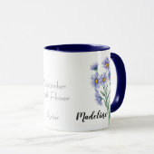 Mug Fleurs d'aquarelle Aster Septembre Fleur de naissa (Devant droit)