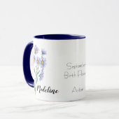 Mug Fleurs d'aquarelle Aster Septembre Fleur de naissa (Devant gauche)