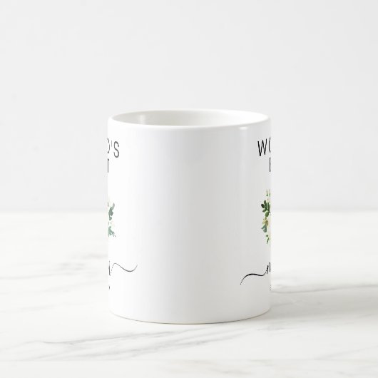 Mug Fleurs d'aquarelle blanche meilleur script maman d (Centre)