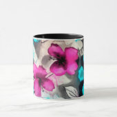 Mug Fleurs d'aquarelle bleu rose blanc (Centre)