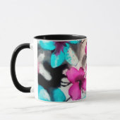 Mug Fleurs d'aquarelle bleu rose blanc (Gauche)