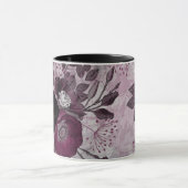 Mug Fleurs d'aquarelle bordeaux. (Centre)