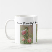 Mug Fleurs d'aquarelle de cactus roses de Pêche (Gauche)