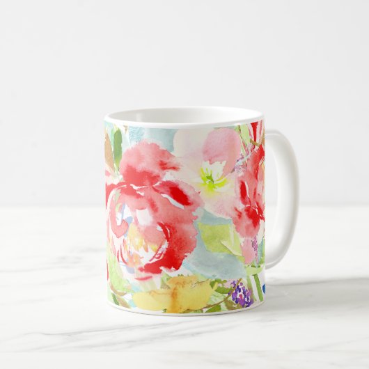Mug Fleurs d'aquarelle de printemps PixDezines (Devant droit)