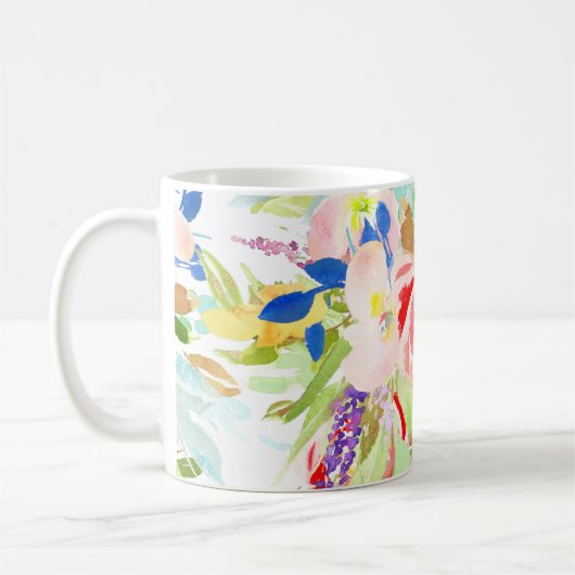 Mug Fleurs d'aquarelle de printemps PixDezines (Gauche)