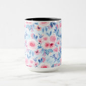 Mug Fleurs d'aquarelle et feuilles 2 (Centre)