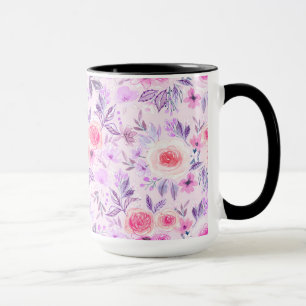 Mug Fleurs d'aquarelle et feuilles 3