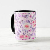 Mug Fleurs d'aquarelle et feuilles 3 (Devant gauche)