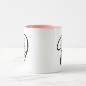 Mug Fleurs d'aquarelle Fille Moderne Initiale "D" (Centre)