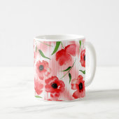 Mug Fleurs d'aquarelle : ikat de pavot. (Devant droit)