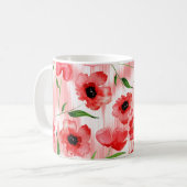 Mug Fleurs d'aquarelle : ikat de pavot. (Devant gauche)
