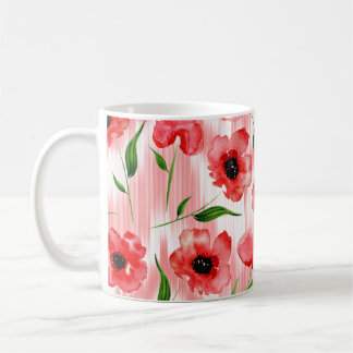 Mug Fleurs d'aquarelle : ikat de pavot.