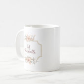 Mug Fleurs d'aquarelle modernes Monogramme Nom du scri (Devant gauche)