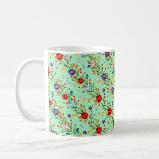 Mug Fleurs d'aquarelle Motif coloré-67488 (Gauche)