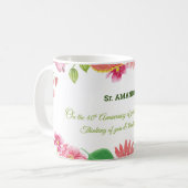 Mug Fleurs d'aquarelle religieuses du 40e anniversaire (Devant gauche)