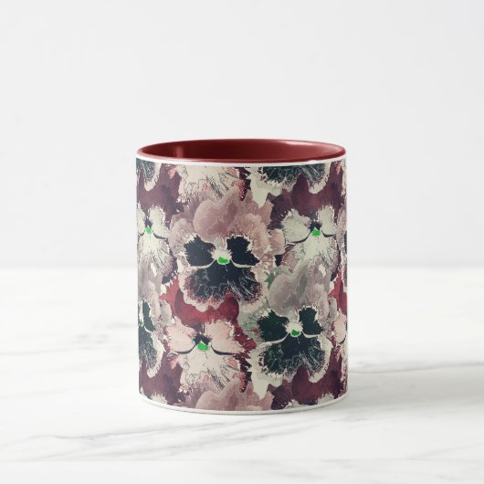 Mug Fleurs d'aquarelle rose, bordeaux (Centre)