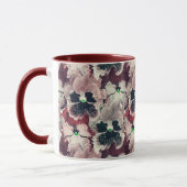 Mug Fleurs d'aquarelle rose, bordeaux (Gauche)