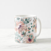 Mug Fleurs d'aquarelle rose chic (Devant droit)