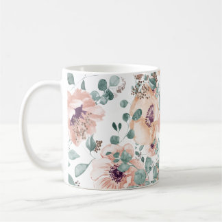 Mug Fleurs d'aquarelle rose chic